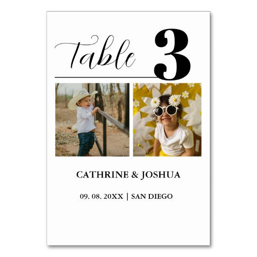 写真モダンミニマル結婚主義の装飾 テーブルナンバー (裏面)