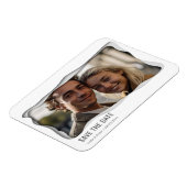 写真モダンミニマル結婚式の日付を保存 マグネット (左側)