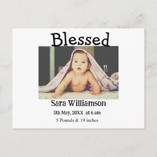 写真モダンミニマル編集の発表カード 案内ポストカード (正面)