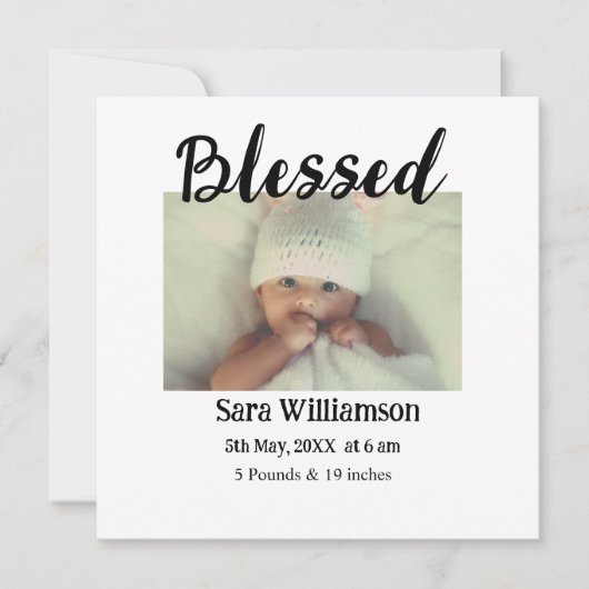 写真モダンミニマル編集の発表カード 案内状 (正面)