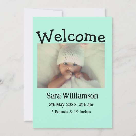 写真モダンミニマル編集の発表カード 案内状 (正面)