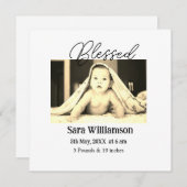 写真モダンミニマル編集の発表カード 案内状 (正面/裏面)