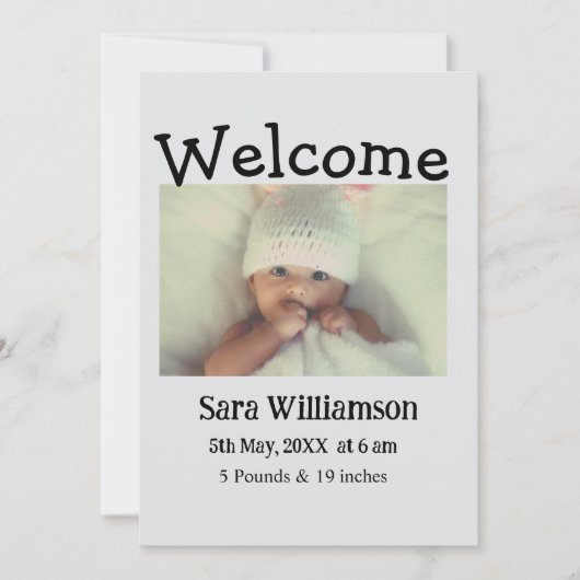 写真モダンミニマル編集の発表カード 案内状 (正面)