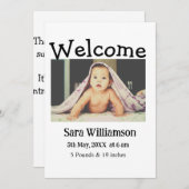 写真モダンミニマル編集の発表カード 案内状 (正面/裏面)