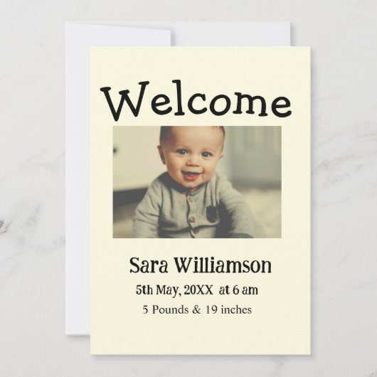 写真モダンミニマル編集の発表カード 案内状 (正面)