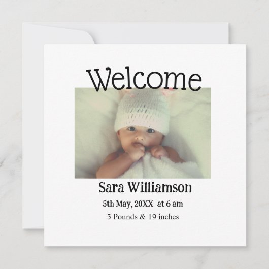 写真モダンミニマル編集の発表カード 案内状 (正面)