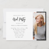 写真モダンミニマル2回卒業パーティー 招待状 (正面)