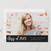 写真モダンミニマル2回卒業パーティー 招待状 (裏面)