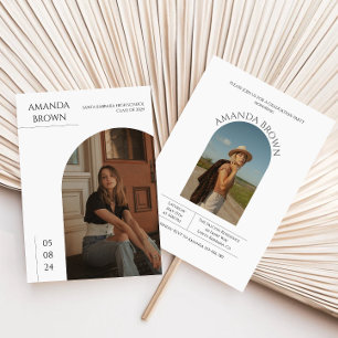 写真モダンミニマル2回卒業パーティー 招待状