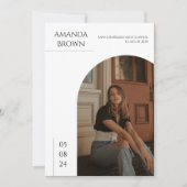 写真モダンミニマル2回卒業パーティー 招待状 (正面)