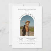 写真モダンミニマル2回卒業パーティー 招待状 (裏面)