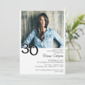 写真モダンミニマル30歳の誕生日 招待状 (スタンド正面)