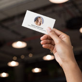 写真モダンミニマルQRコードソーシャルメディアブラック 名刺