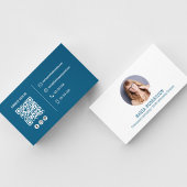 写真モダンミニマルQRコードソーシャルメディア 名刺