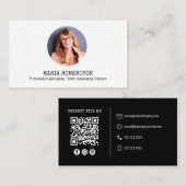 写真モダンミニマルQRコードソーシャルメディア 名刺 (正面/裏面)