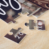 写真モダンメリークリスマススクリプト水平 ジグソーパズル (側面)