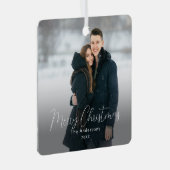 写真モダンメリークリスマスファミリー名 メタルオーナメント (正面右)