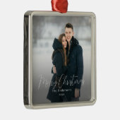 写真モダンメリークリスマスファミリー名 メタルオーナメント (右)