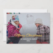 写真モダンメリークリスマスホリデーカード 招待状 (正面)