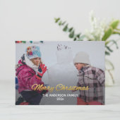 写真モダンメリークリスマスホリデーカード 招待状 (スタンド正面)