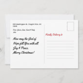 写真モダンメリークリスマスホリデーカード 招待状 (裏面)