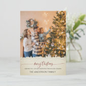 写真モダンメリークリスマス白木休日 招待状 (スタンド正面)