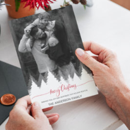 写真モダンメリークリスマス白木休日 招待状