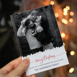 写真モダンメリークリスマス白木休日 招待状