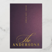 写真モダンメリークリスマス金ゴールドグラデーションおもしろい 箔シーズンカード (正面)