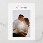 写真モダンメリークリスマス金ゴールドグラデーションおもしろい 箔シーズンカード (裏面)