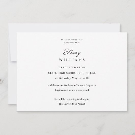 写真モダンモダン卒業発表H 招待状 (裏面)