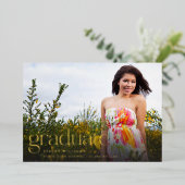 写真モダンモダン卒業発表H 箔招待状 (立ち正面)