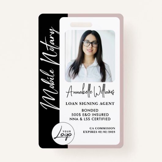 写真モダンモバイル公証人 バッジ (正面)