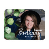 写真モダンユエレガントーカリ誕生日ギフト マグネット (横)