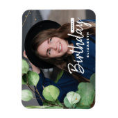 写真モダンユエレガントーカリ誕生日ギフト マグネット (縦)