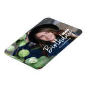 写真モダンユエレガントーカリ誕生日ギフト マグネット (左側)