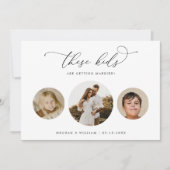 写真モダンユニークこれらの子供の結婚写真 セーブザデート (正面)