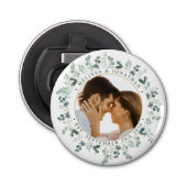 写真モダンユーカリパーソナライズされた結婚ス 栓抜き (正面)