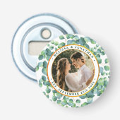 写真モダンユーカリ緑の金ゴールド結婚ズ 栓抜き (正面)