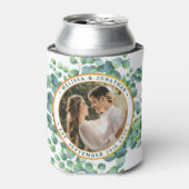 写真モダンユーカリ緑の金ゴールド結婚ズ 缶クーラー (缶正面)