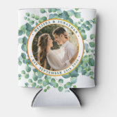 写真モダンユーカリ緑の金ゴールド結婚ズ 缶クーラー (正面)