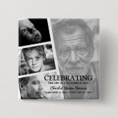 写真モダンライフストーリーコラージュ葬儀 缶バッジ (正面)