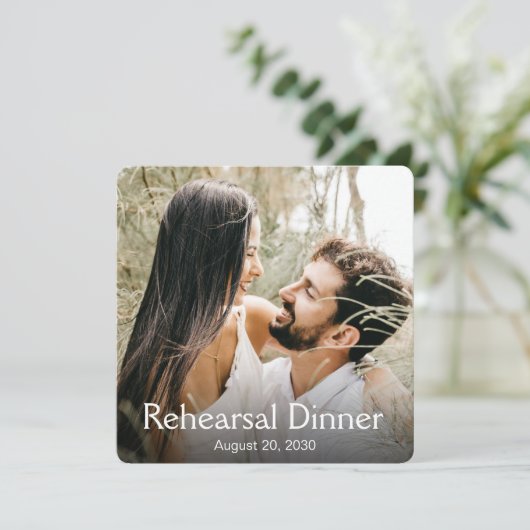 写真モダンリハーサルディナー招待状 招待状 (スタンド正面)