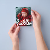 写真モダン予算で出産のお知らせ チラシ (手)