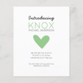 写真モダン予算で出産のお知らせ チラシ (裏面)