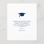 写真モダン予算の卒業サンキューカード (裏面)