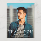 写真モダン予算の卒業サンキューカード (正面)