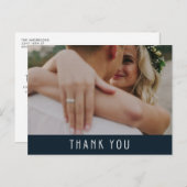 写真モダン予算の結婚ありがとうはがき ポストカード (正面/裏面)