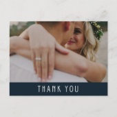 写真モダン予算の結婚ありがとうはがき ポストカード (正面)