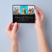 写真モダン予算クリスマスカード チラシ (手)